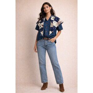 Gene Ewing BIS Denim Shirt w/ Western Bandana Scarf | Vintage Americana | Women’